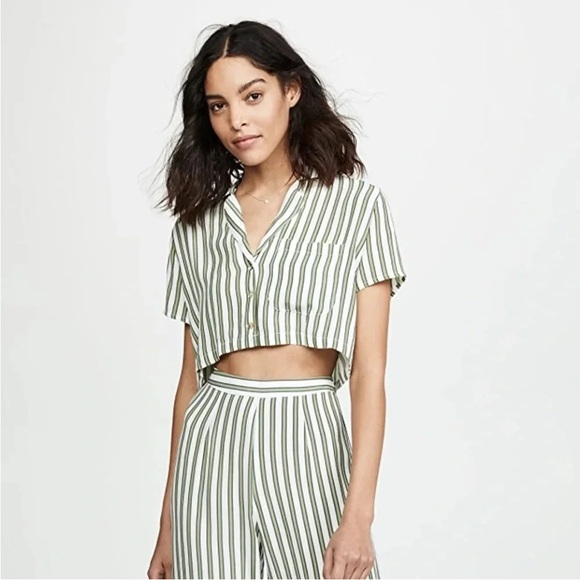 Faithfull The Brand Almeria Stripe Print Wide-Leg Pants, Size XS - Picture 5 of 11